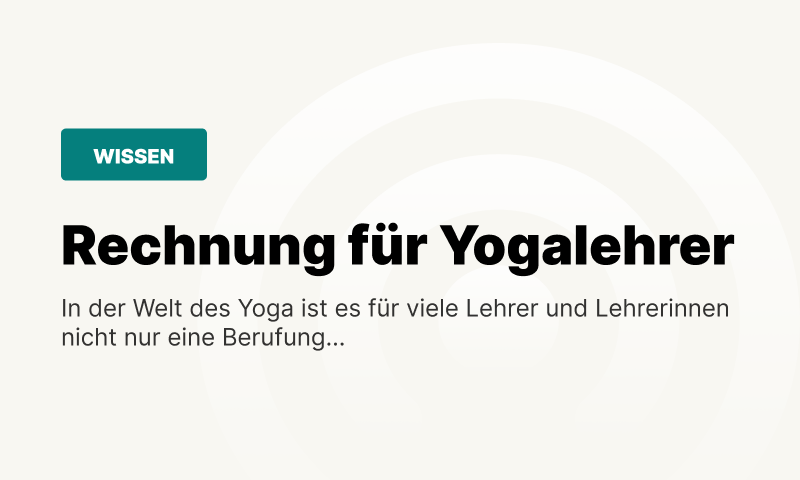 Rechnung für Yogalehrer